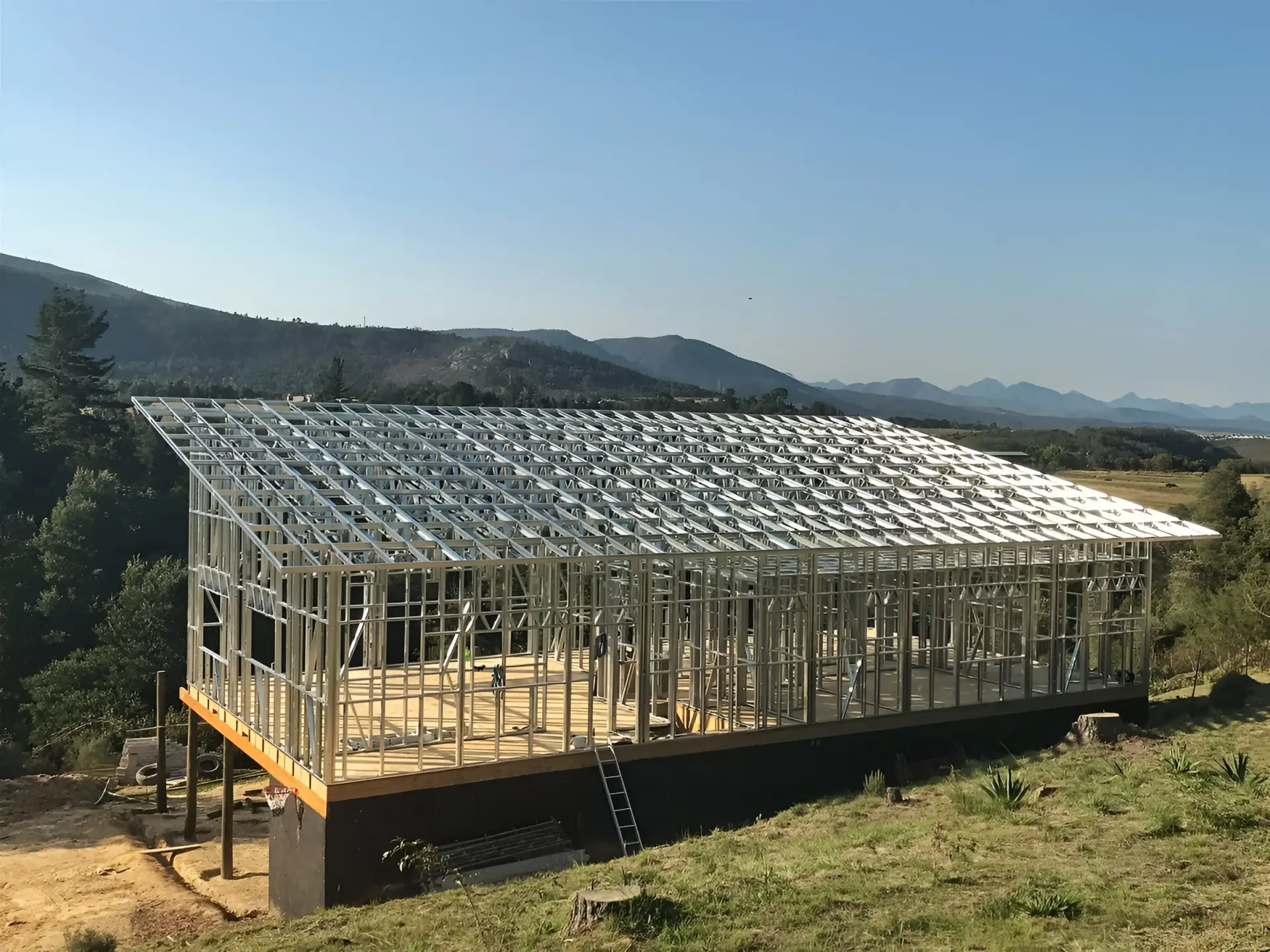 Estrutura Steel Frame em construção