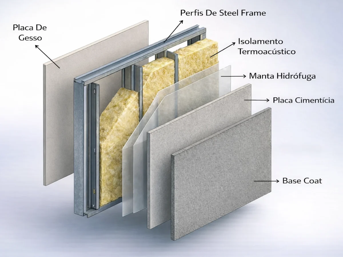 Estrutura técnica LSF - Corte de vedação